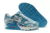 chaussures nike air max 90 femmes fleurs colorees explosion modeles mai fleurs bleues